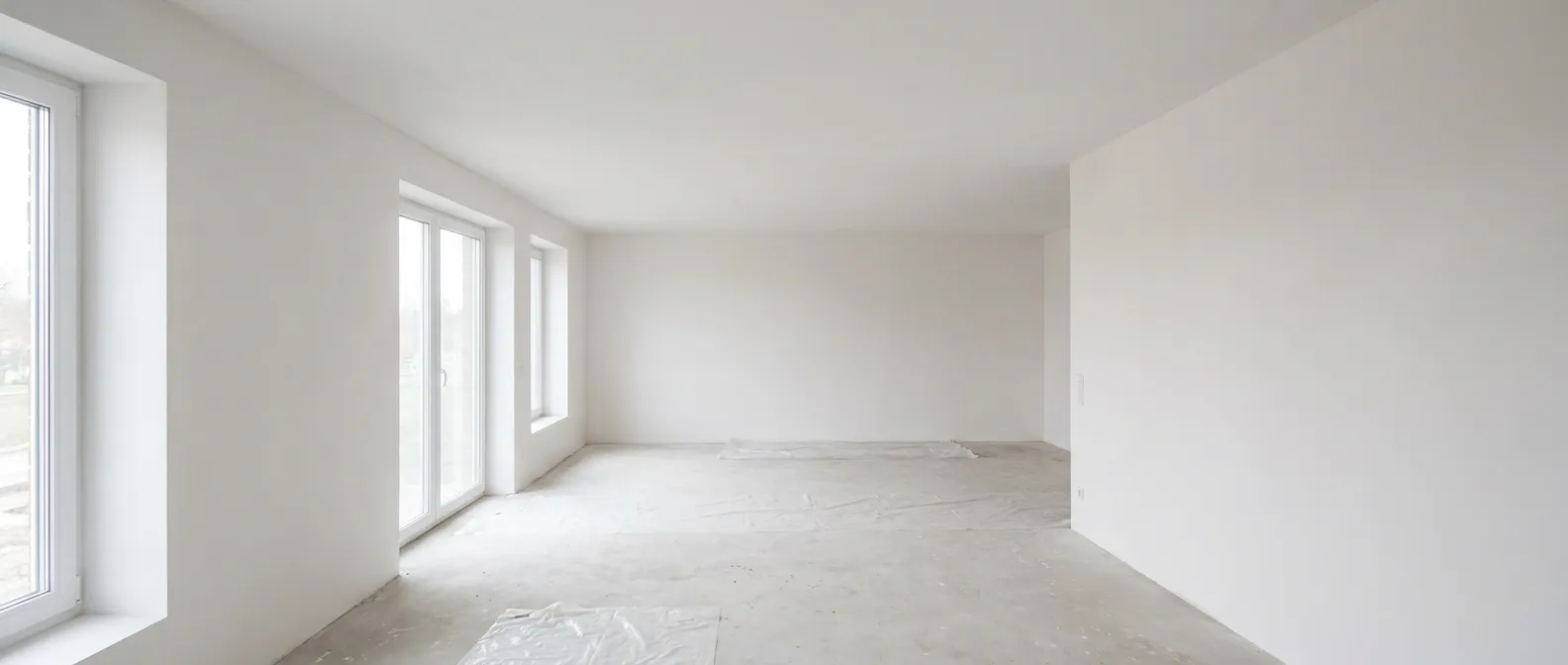 Pièce entièrement plafonnée, murs et plafond prêts à peindre